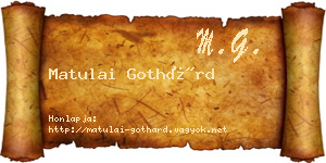 Matulai Gothárd névjegykártya